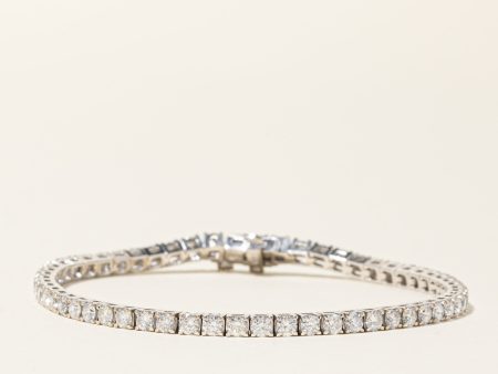 14K White Gold Diamond Tennis Bracelet | 3.71ctw | SZ 7  Supply