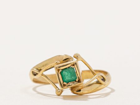 Emerald Cube Ring | 0.14ct | SZ 6.25 | on Sale