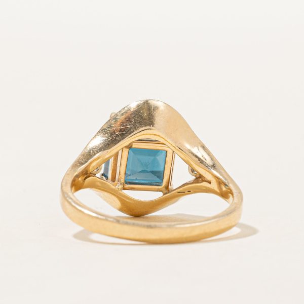 London Blue Topaz & Diamond  Cocktail Ring | 4.00ct, 0.06ctw | SZ 8 | Online Hot Sale