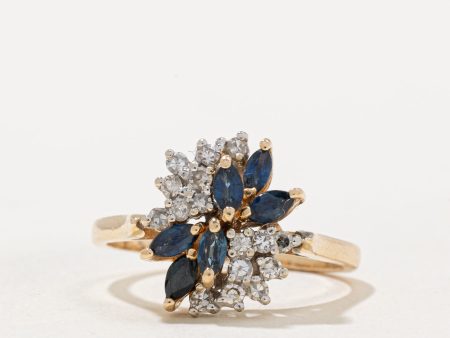 Sapphire & Diamond Cluster Ring | 0.82ctw, 0.34ctw | SZ 9 | on Sale