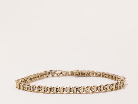 14k Yellow Gold Bracelet | 7.5  | 0.75ctw | For Cheap