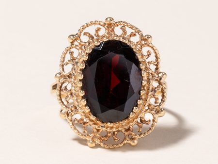 10K Yellow Gold Garnet Ring | 7.01ct | SZ 7.75 | Online