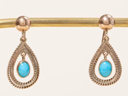 Turquoise Drop Earrings | 1.20ctw | For Sale