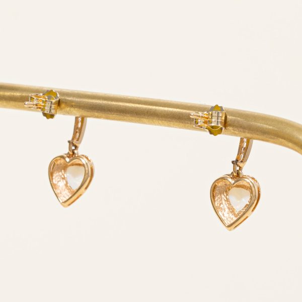 Opal & Diamond Heart Earrings | 0.22ctw, 0.03ctw | Sale