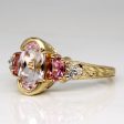 Kunzite & Tourmaline Three Stone Ring | 1.89ctw | SZ 7 | For Discount