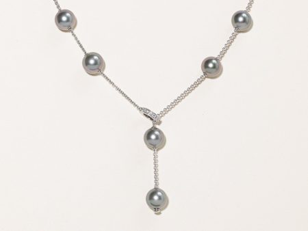 Mikimoto  Pearls in Motion Black South Sea Pearl and Diamond Necklace | 10.5mm, 0.20ctw | For Sale