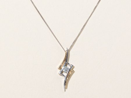 Two Tone Diamond Pendant & Necklace | 0.13ct | 18  | Online now