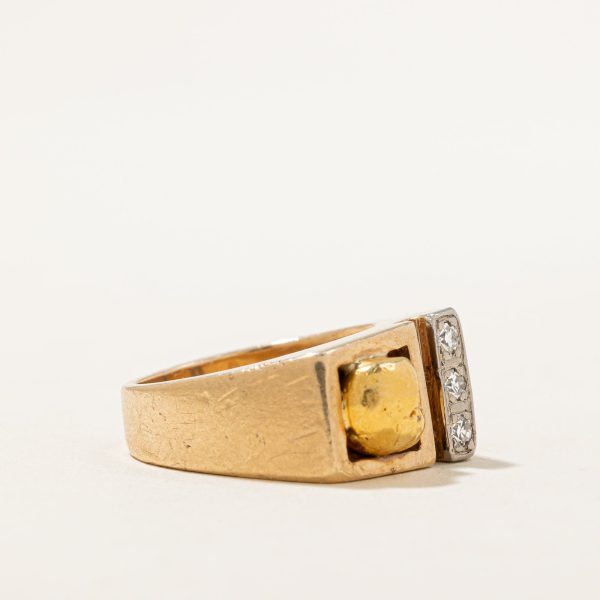 Gold Nugget Diamond Cocktail Ring | 0.10ctw | SZ 4 | Supply