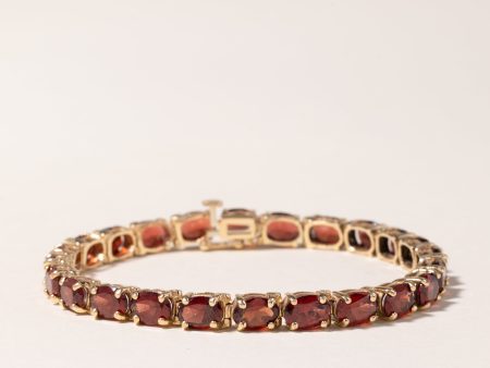 14K Yellow Gold Garnet Bracelet | 20.88ctw | 7.25  | For Discount