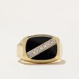 Onyx & Diamond Signet Ring | 1.20ct, 0.07ctw | SZ 9 | Online