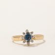 Sapphire & Diamond Halo Ring | 0.20ct, 0.04ctw | SZ 5.5 | on Sale