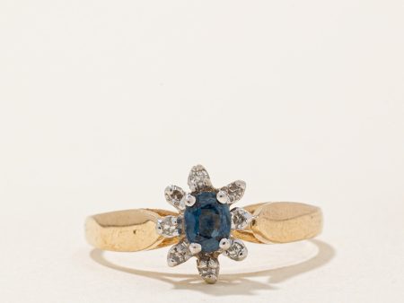 Sapphire & Diamond Halo Ring | 0.20ct, 0.04ctw | SZ 5.5 | on Sale