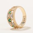 Emerald & Diamond Lattice Ring | 0.22ctw, 0.02ctw | SZ 6.5 | Supply