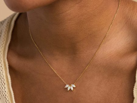 White Opal Marquise Necklace on Sale