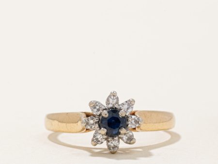 Sapphire & Diamond Halo Ring | 0.13ct, 0.12ctw | SZ 6 | For Discount