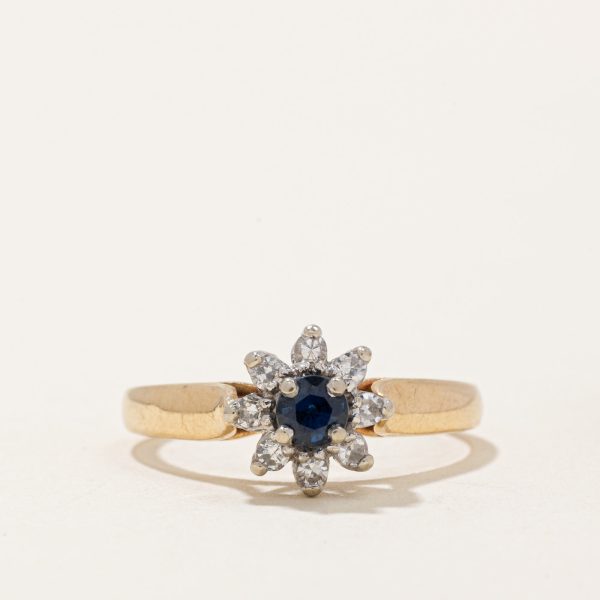 Sapphire & Diamond Halo Ring | 0.13ct, 0.12ctw | SZ 6 | For Discount