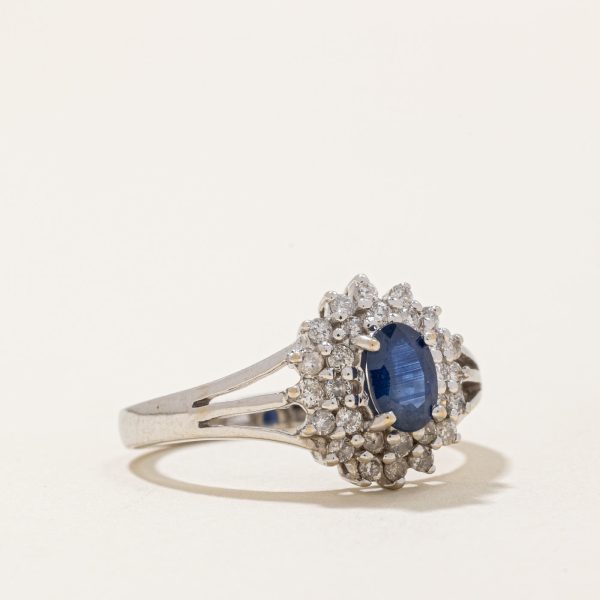 Sapphire & Diamond Halo Ring | 0.50ct, 0.27ctw | SZ 6.5 | Online now