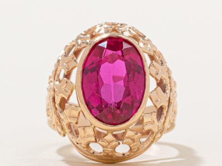 Synthetic Ruby Cocktail Ring | 7.15ct | SZ 6.5 | Online now