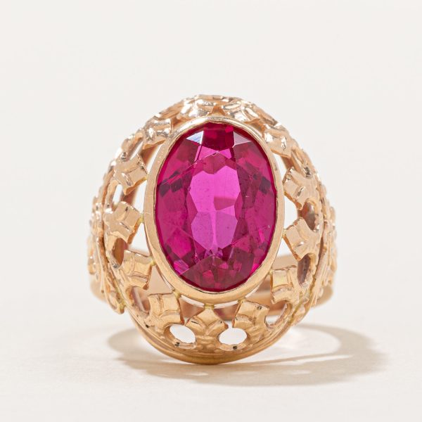 Synthetic Ruby Cocktail Ring | 7.15ct | SZ 6.5 | Online now