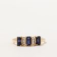 Three Stone Iolite & Diamond Ring | 0.75ctw, 0.06ctw | SZ 7.75 | Online now