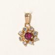 Ruby & Diamond Halo Pendant | 0.16ct, 0.16ctw | For Discount