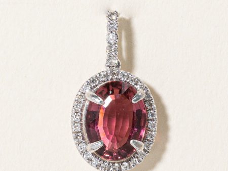 Pink Tourmaline & Diamond Pendant | 1.80ct, 0.14ctw | Online