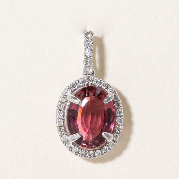 Pink Tourmaline & Diamond Pendant | 1.80ct, 0.14ctw | Online