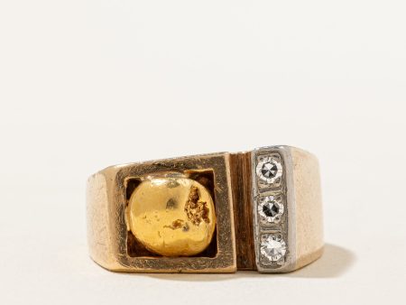 Gold Nugget Diamond Cocktail Ring | 0.10ctw | SZ 4 | Supply