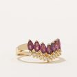 Ruby & Diamond Chevron Ring | 0.91ctw, 0.22ctw | SZ 5.75 | For Discount