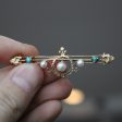 Vintage Chrysocolla & Pearl Brooch | 0.25ctw | Cheap