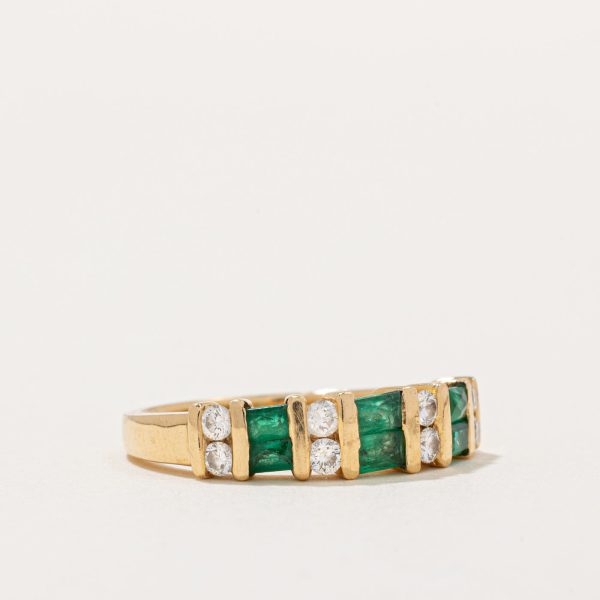 Emerald & Diamond Ring | 0.32ctw, 0.25ctw | SZ 6.75 | on Sale