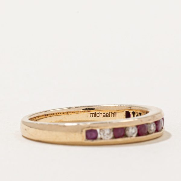 Michael Hill  Channel Set Ruby & Diamond Band | 0.21ctw, 0.12ctw | SZ 7 | Online Sale