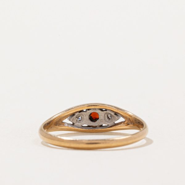 Garnet & Diamond Ring | 0.16ct, 0.01ctw | SZ 6.25 | For Sale