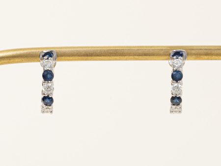 Sapphire & Diamond Hoop Earrings | 0.54ctw, 0.54ctw | Hot on Sale