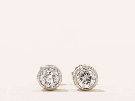 Bezel Set Diamond Stud Earrings | 0.55ctw | Online Sale