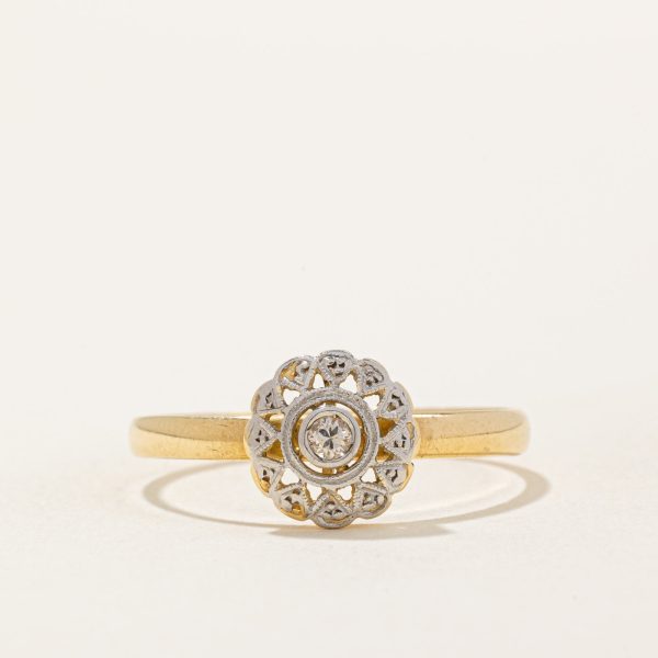 Vintage 18k Transitional Cut Diamond  Ring | 0.06ct | SZ 10.75 | on Sale