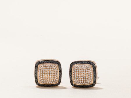 White & Black Diamond Cufflinks | 1.54ctw, 0.70ctw | Hot on Sale