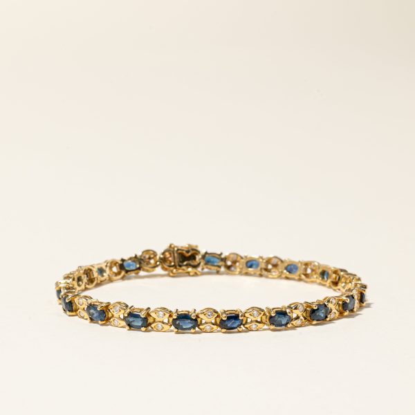 18K Yellow Gold Sapphire & Diamond Bracelet | 4.84ctw, 0.55ctw | 6.75  | Supply