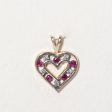 Ruby & Diamond Heart Pendant | 0.06ctw, 0.02ctw | Cheap