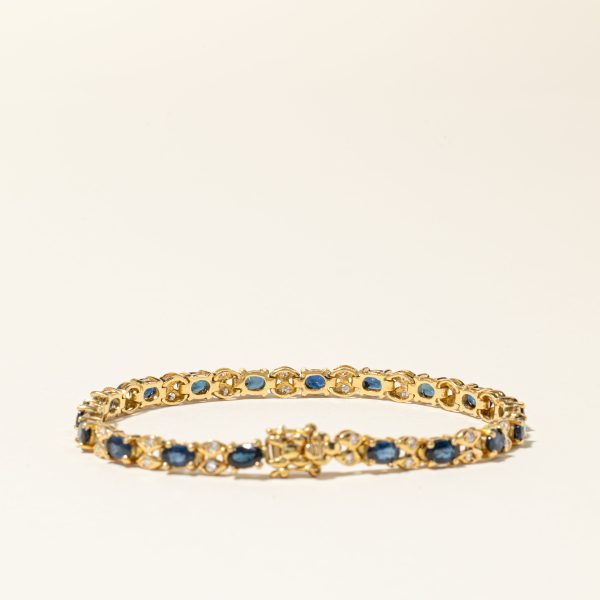 18K Yellow Gold Sapphire & Diamond Bracelet | 4.84ctw, 0.55ctw | 6.75  | Supply