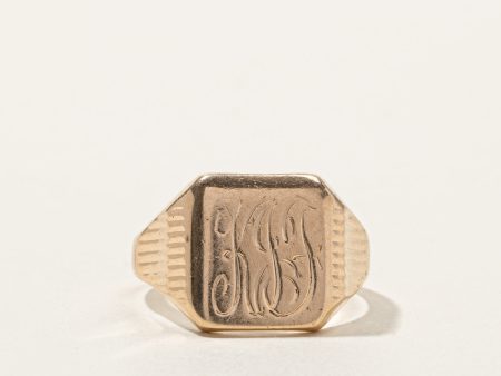 Yellow Gold  KJF  Signet Ring | SZ 10.5 | Sale