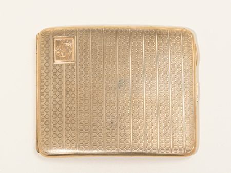 1925 Birmingham 9k Yellow Gold  SC  Initials Cigarette Case For Sale