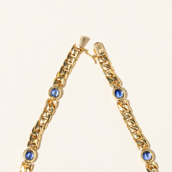 18K Yellow Gold Diamond and Sapphire Bracelet | 0.13ctw, 2.58ctw | 7.25  on Sale