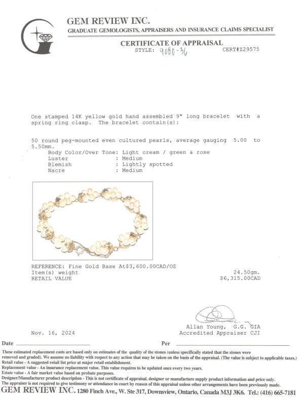 Mikimoto  Cluster Pearl Bracelet | 8  | For Sale