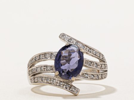 Iolite & Diamond Bypass Ring | 1.50ct, 0.15ctw | SZ 6 | Discount