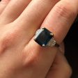 London Blue Topaz & Diamond Cocktail Ring | 8.50ct, 0.09ctw | SZ 7 | Supply