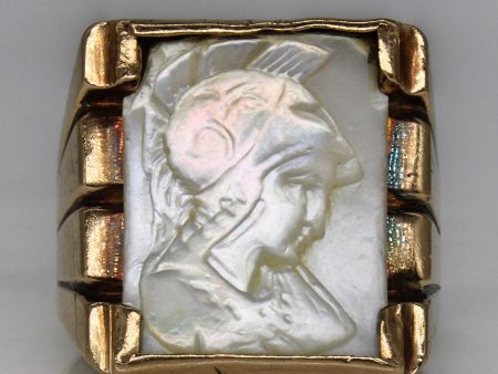 Vintage Canadian Abalone Shell Portrait Ring | 3.00ct | SZ 11 | Hot on Sale