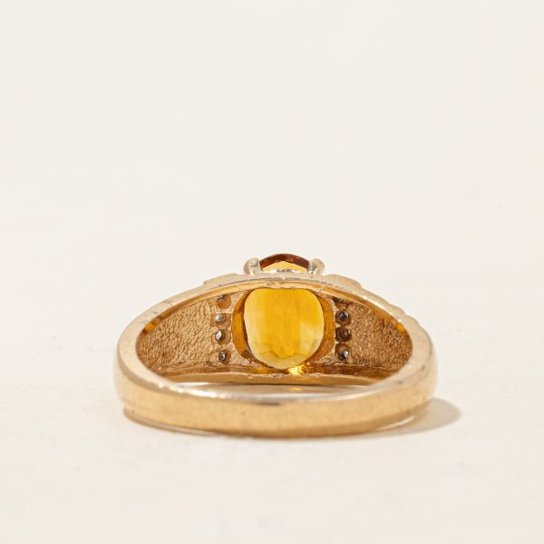 Mandarin Citrine & Diamond Ring | 1.00ct, 0.04ctw | SZ 6.75 | For Sale