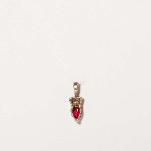 Synthetic Ruby & Diamond Pendant | 1.00ct, 0.03ctw | Hot on Sale