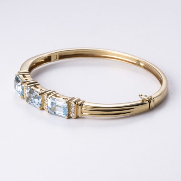 14k Yellow Gold Topaz & Diamond Bracelet | 4.50ctw, 0.35ctw | 6.5  Sale